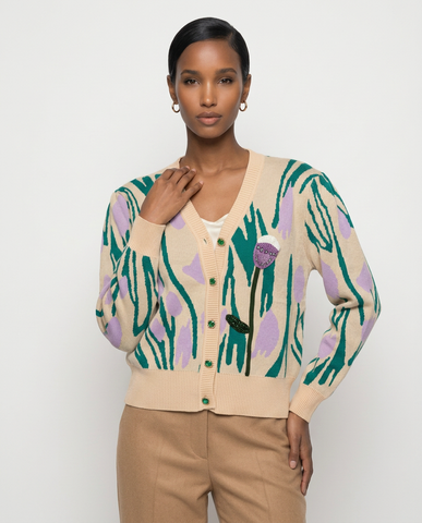 Artisan Meadow Intarsia Cardigan