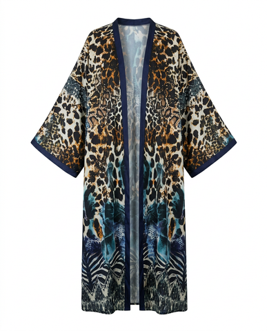 Fierce Leopard Print Boho Kaftan