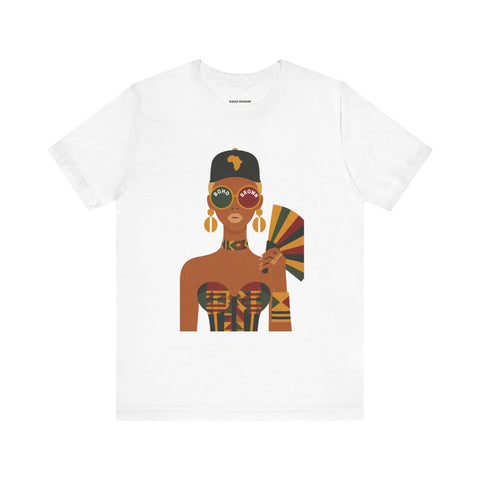 Confident Kente Pattern Graphic T-Shirt