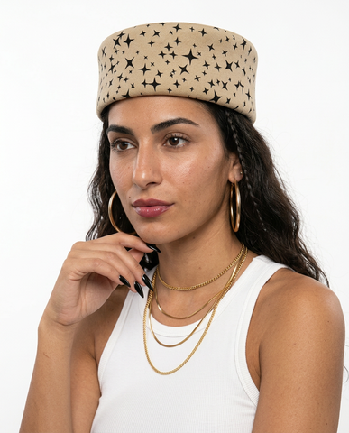Celestial Wool Star Print Beret