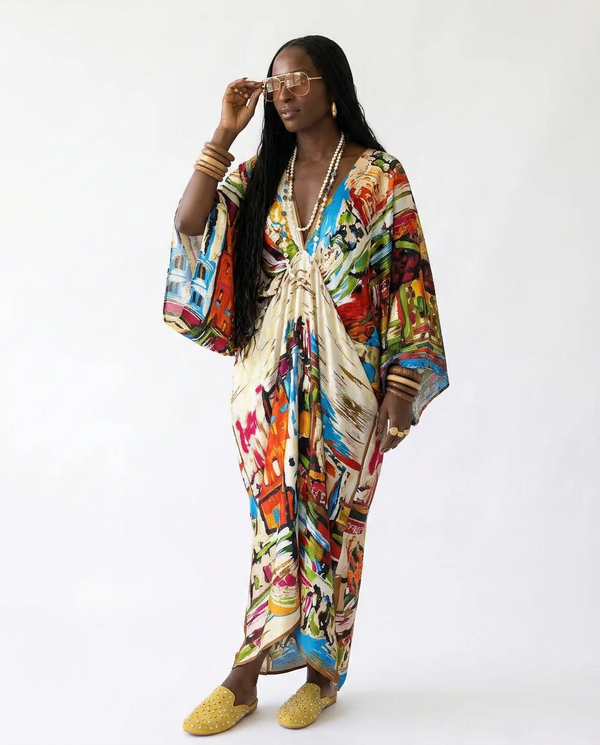 Lively Printed Bohemian Maxi Dress
