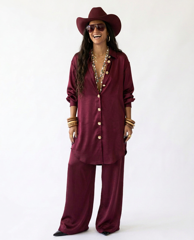 Elegant Loose Solid Two-Piece Set