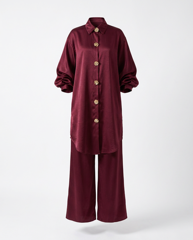 Elegant Loose Solid Two-Piece Set