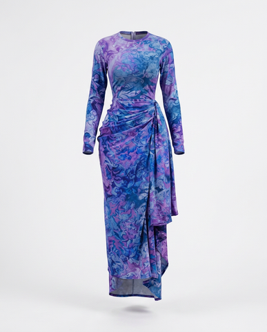 Vibrant Tie Dye Ruched Maxi Dress