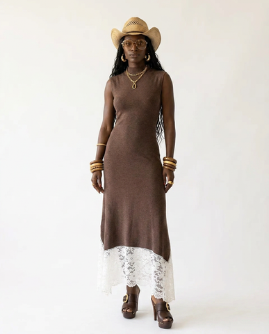 Divine Lace Patchwork Maxi Dress