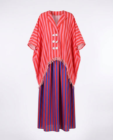 Vibrant Striped Boho Maxi Dress