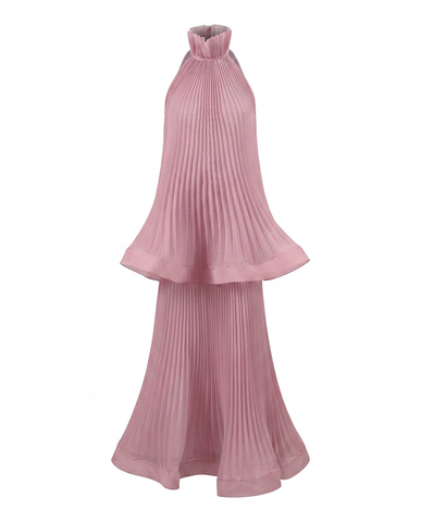 Sovereign Pleated Solid Maxi Dress