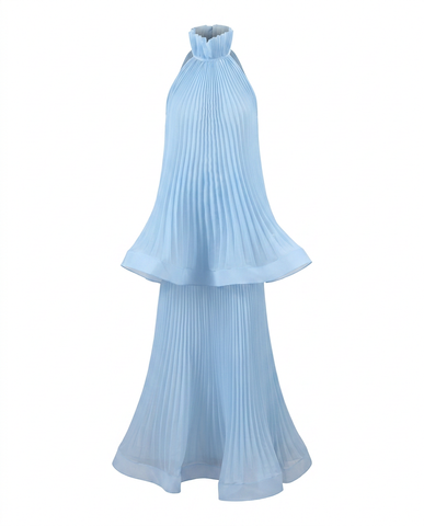 Sovereign Pleated Solid Maxi Dress