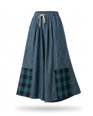 Unique Patchwork Wide Leg Trousers