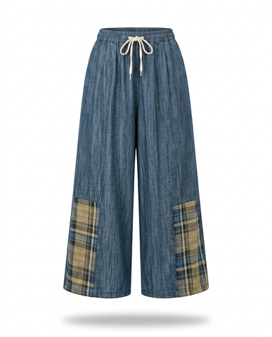 Unique Patchwork Wide Leg Trousers