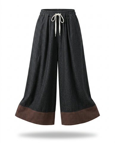 Unique Patchwork Wide Leg Trousers