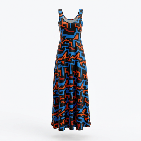 Elegant Silk Blend Maxi Dress