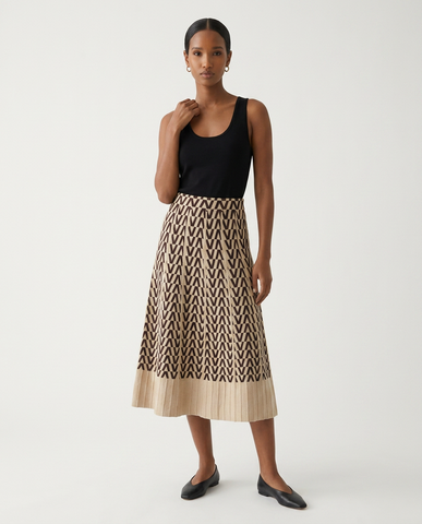 Aburi Geometric-Knit Skirt Set