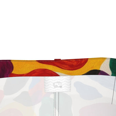 Vibrant Printed Split Denim Printed Skirt