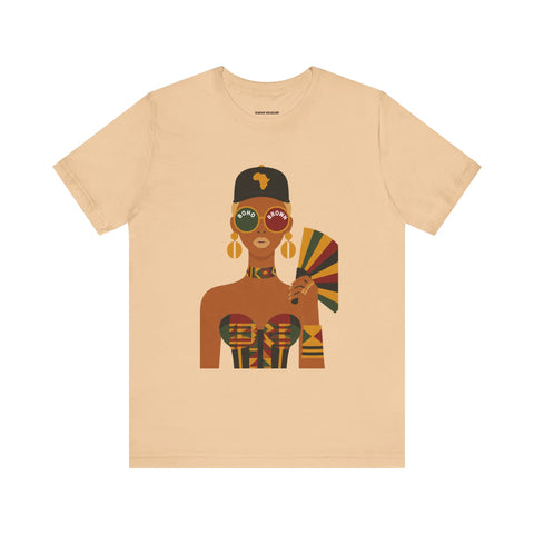 Confident Kente Pattern Graphic T-Shirt