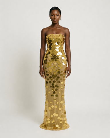 Sterling Pearl Sequin Gown