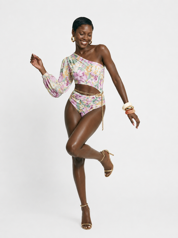 Wanderlust Floral Ruffle Swimsuit Set