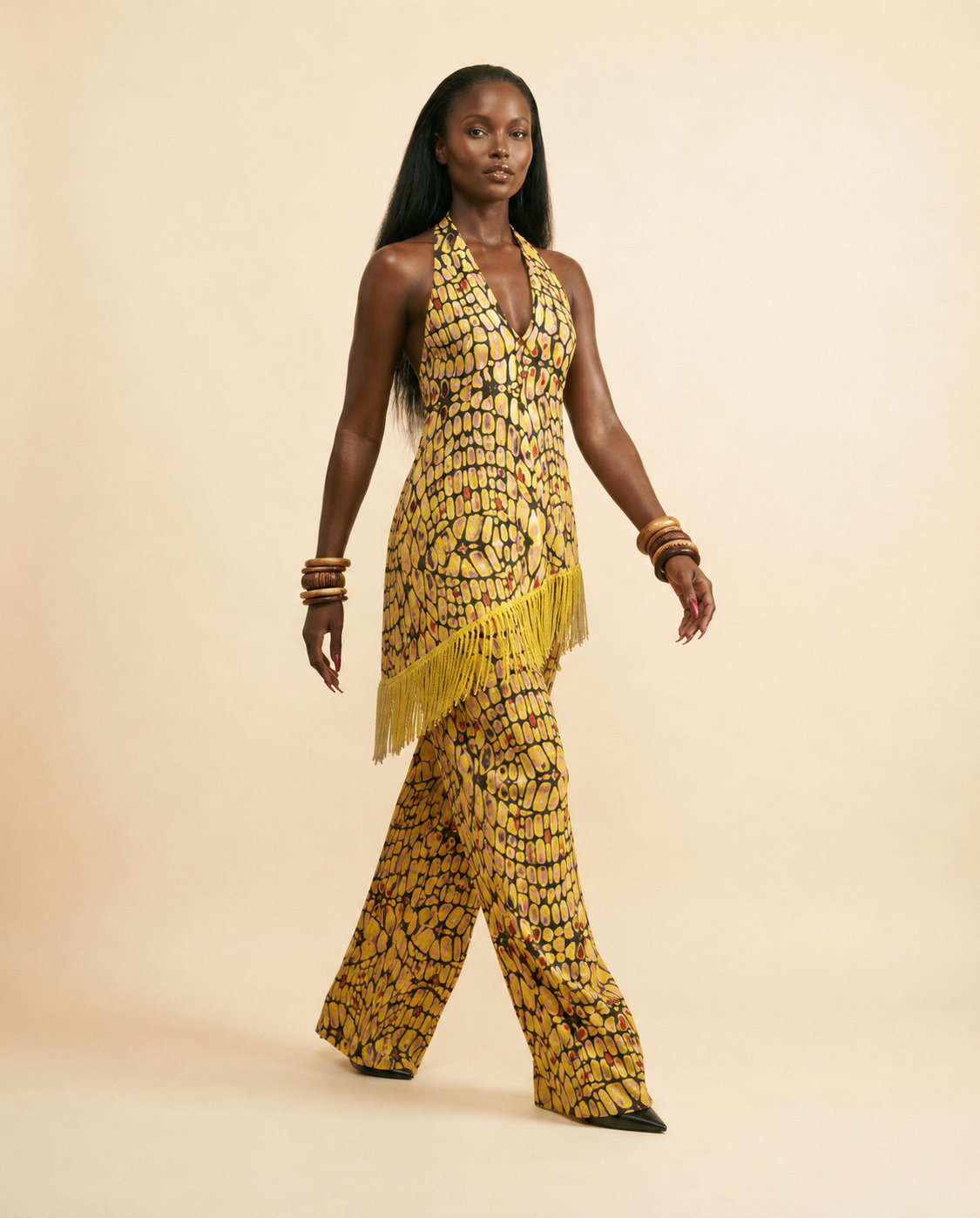 Audacious Ankara Tassel Palazzo Set