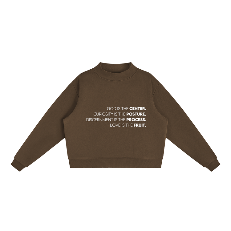 Grounded Oversized Mock-Neck Sweatshirt