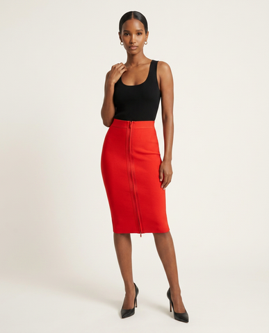 Siren Red Pencil Skirt Set