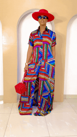 Ethereal Silk Ankara Kaftan Dress