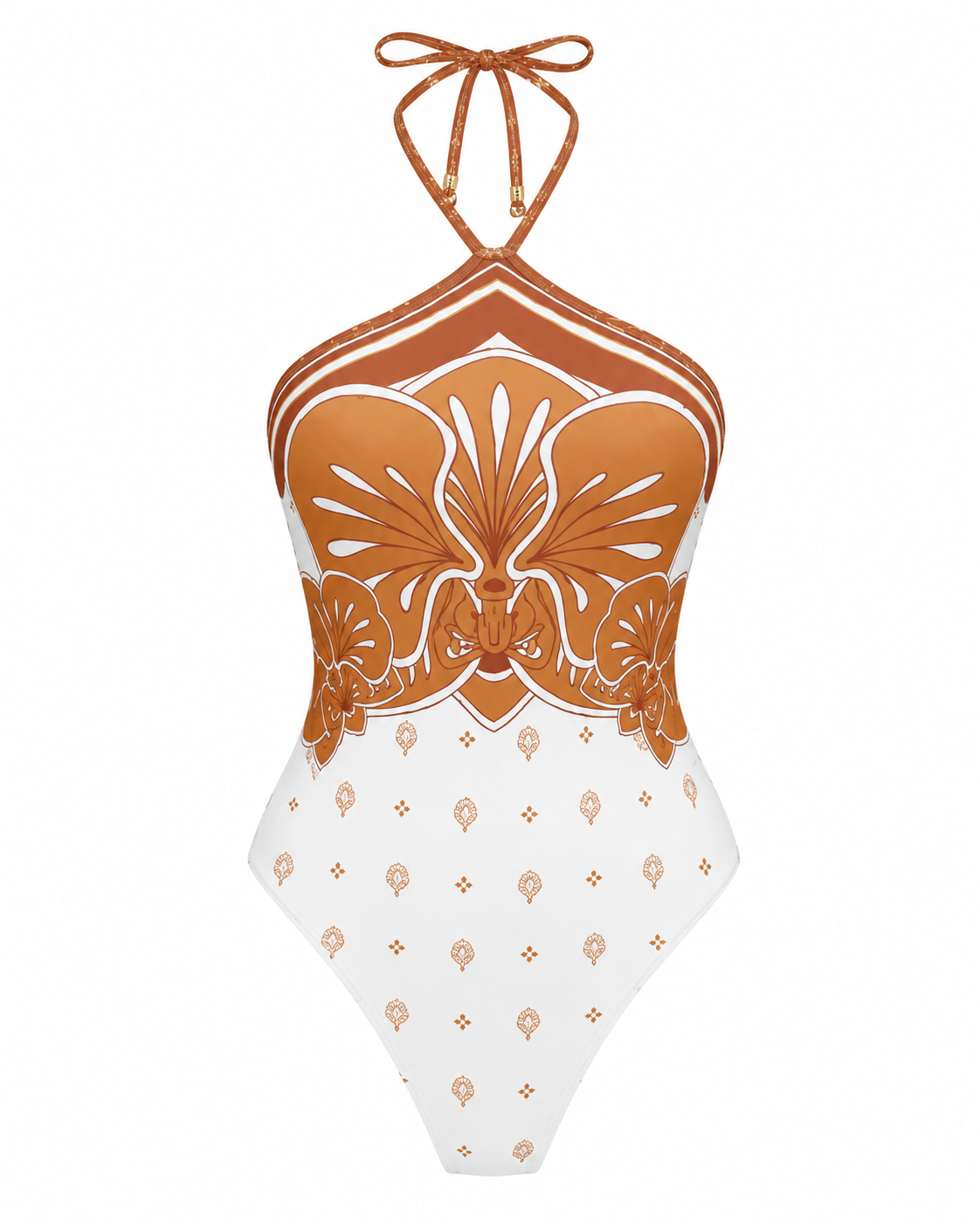 Audacious Floral Halter One-Piece Swimsuit