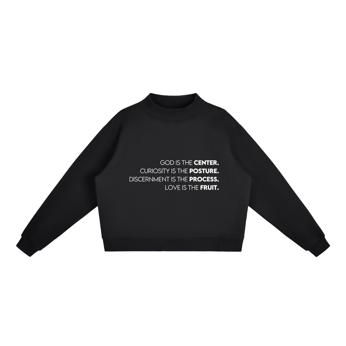 Grounded Oversized Mock-Neck Sweatshirt