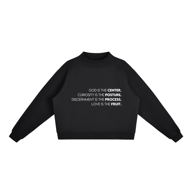 Grounded Oversized Mock-Neck Sweatshirt