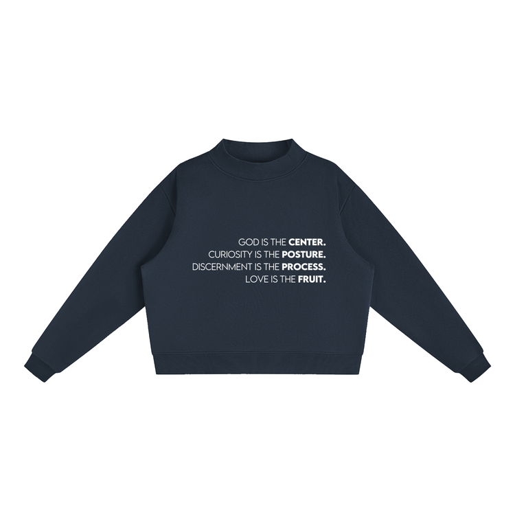 Grounded Oversized Mock-Neck Sweatshirt