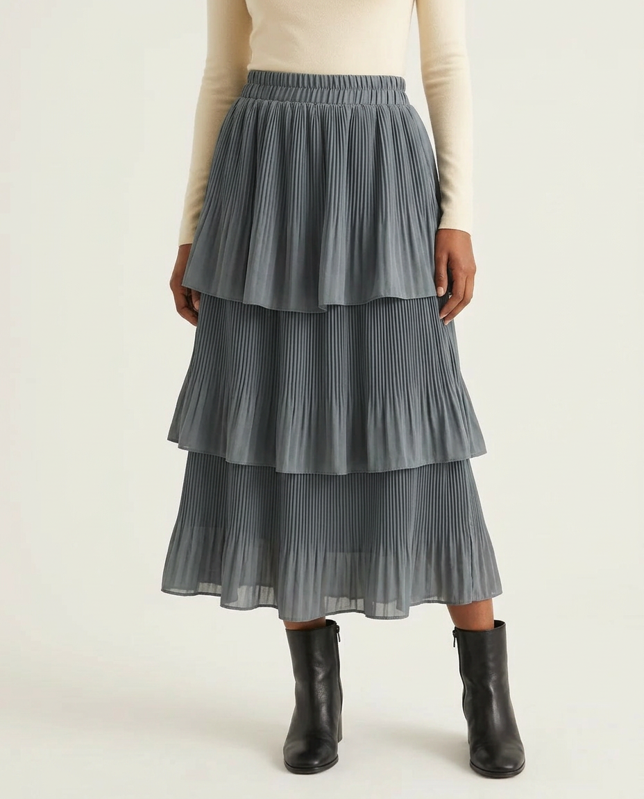 The Ariela Pleated Tiered Skirt