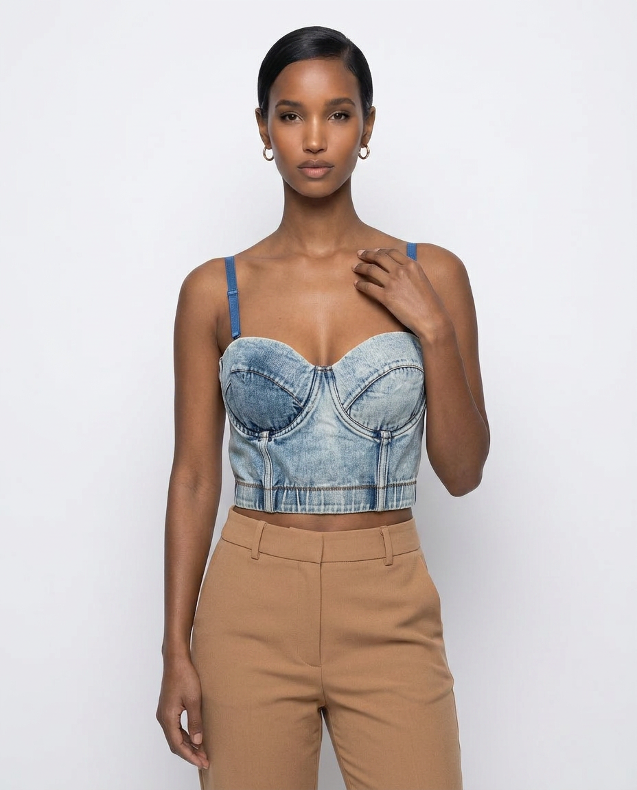 The Carver Denim Bustier