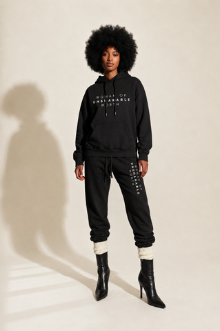 woman of unshakable worth Fleece Hoodie