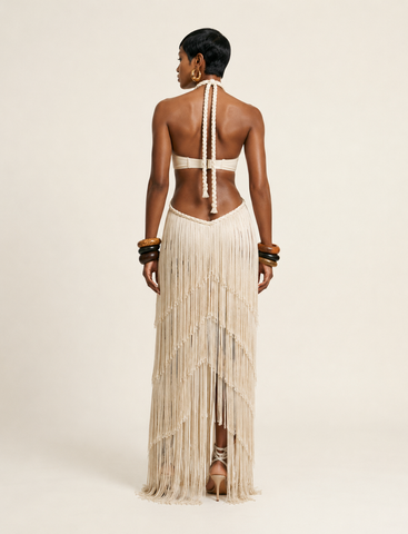Final Sale Tassel Halter Bikini Set