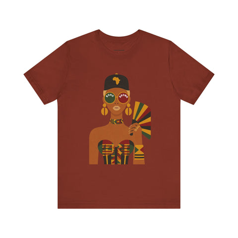 Confident Kente Pattern Graphic T-Shirt