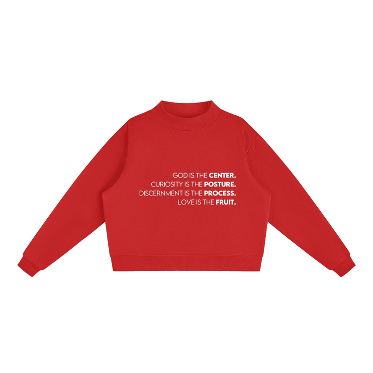 Grounded Oversized Mock-Neck Sweatshirt