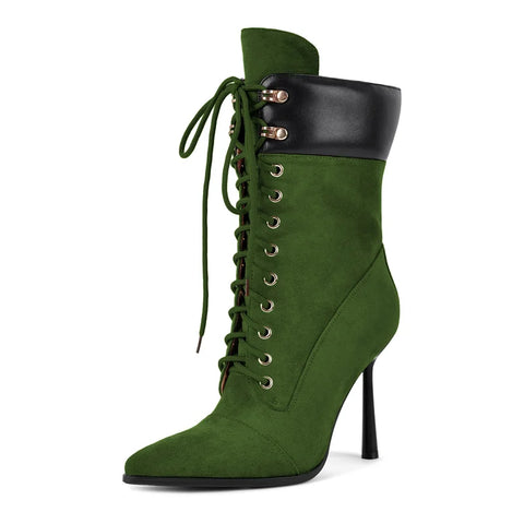 Fierce Suede Lace-Up Ankle Boots