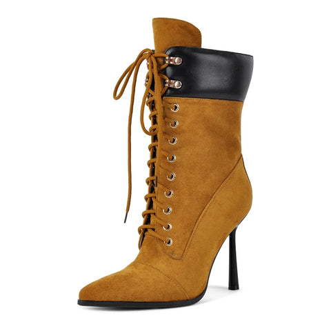 Fierce Suede Lace-Up Ankle Boots