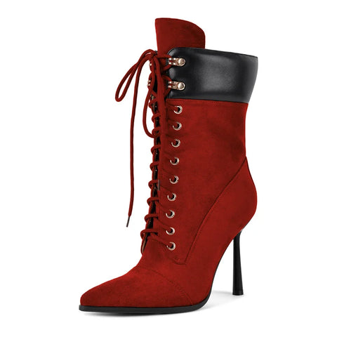 Fierce Suede Lace-Up Ankle Boots