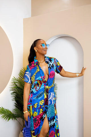 Divine Multi-Color Ankara Kaftan Dress