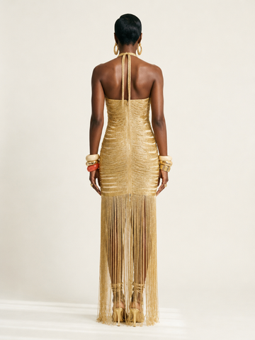 Final Sale Tassel Halter Dress