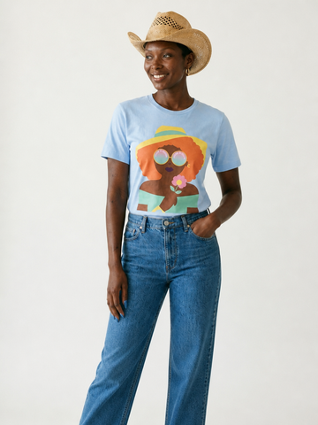 Radiant Retro Illustration Graphic T-Shirt