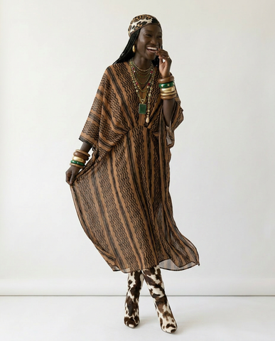 Wanderlust Printed Vacation Kaftan