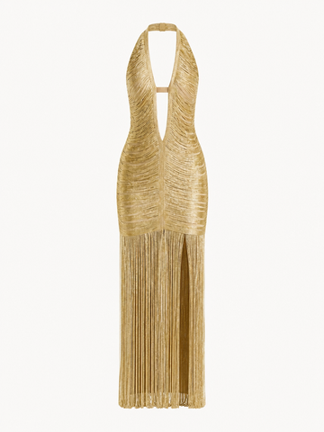 Final Sale Tassel Halter Dress