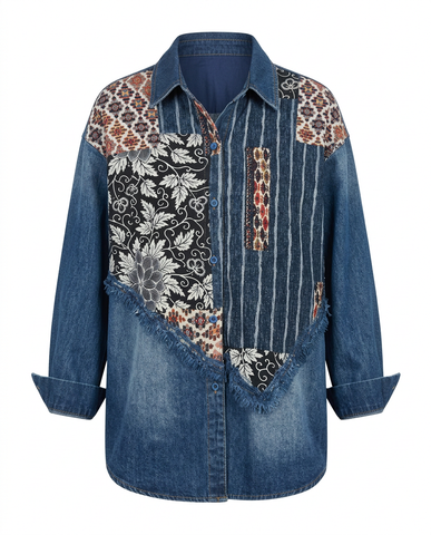 Free Spirit Patchwork Denim Blouse