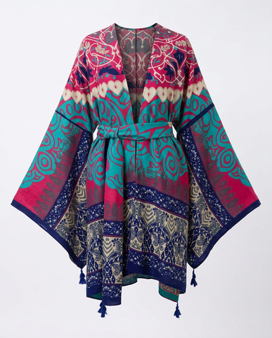 Wanderlust Printed Tassel Kimono