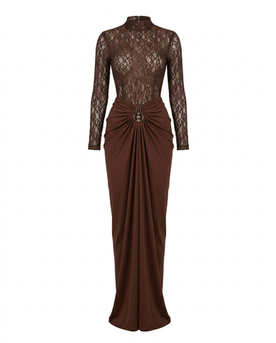Divine Sheer Ruched Maxi Set
