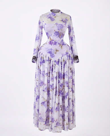 Abundant Printed Pleated Maxi Dress