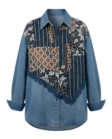 Free Spirit Patchwork Denim Blouse