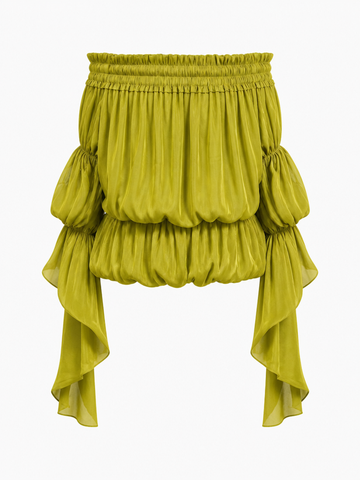 Divine Satin Ruffled Mini Dress