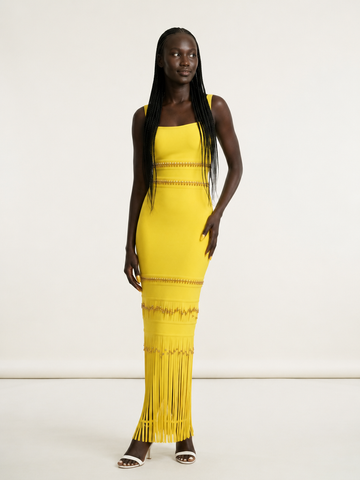 Black Tassel Bandage Dress